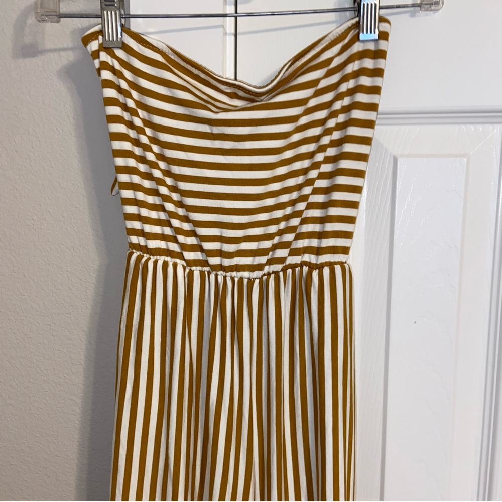 American Eagle Strapless Tie Back Stripe Jumpsuit